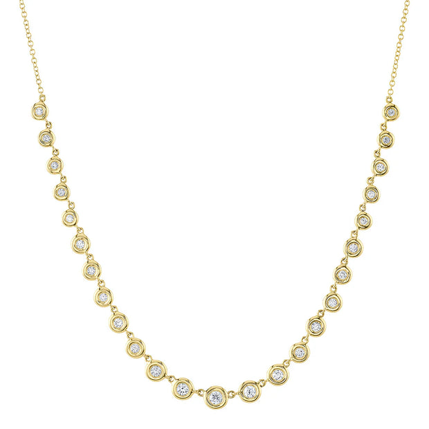 Bezel Set Diamond Tennis Necklace