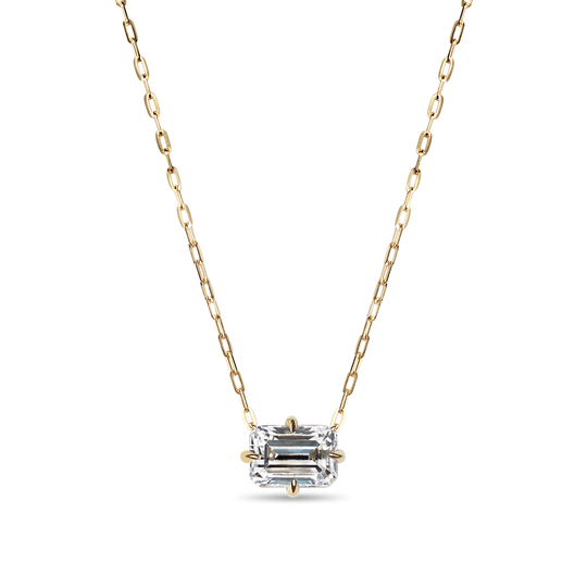 The Rowan Emerald Cut Diamond Solitaire Pendant