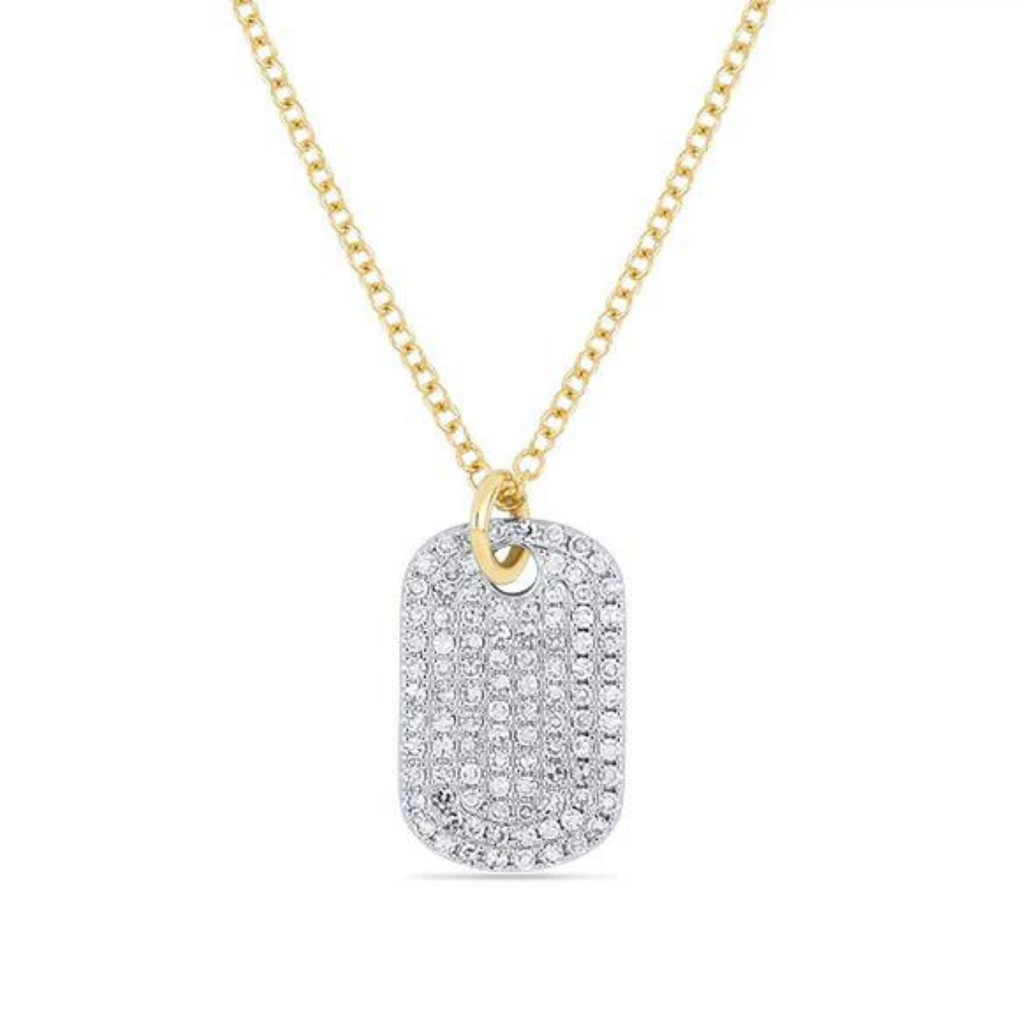 Gold diamond dog tags shop
