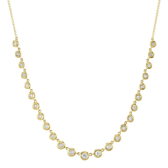 Bezel Set Diamond Tennis Necklace