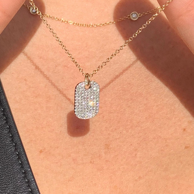 Diamond Dog Tag Necklace CALVIN S Fine Jewelry