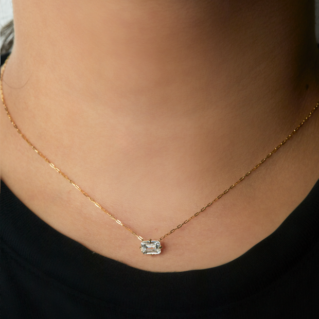 The Rowan Emerald Cut Diamond Solitaire Pendant