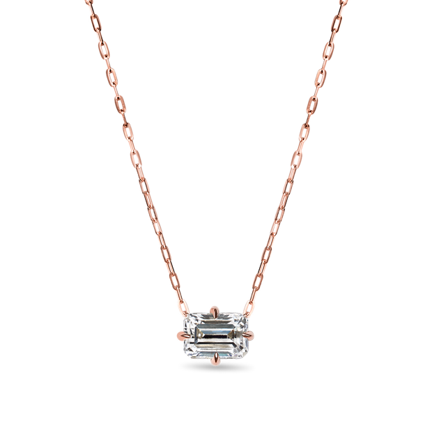 The Rowan Emerald Cut Diamond Solitaire Pendant