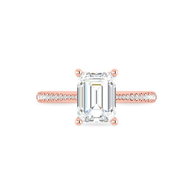 14K Rose Gold Emerald