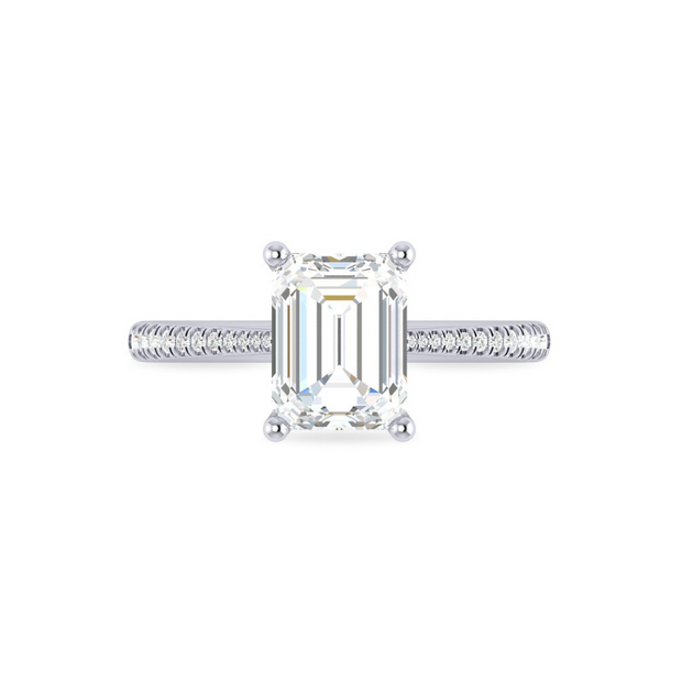 14K White Gold Emerald