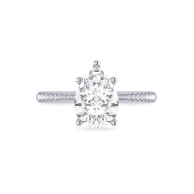 14K White Gold Pear